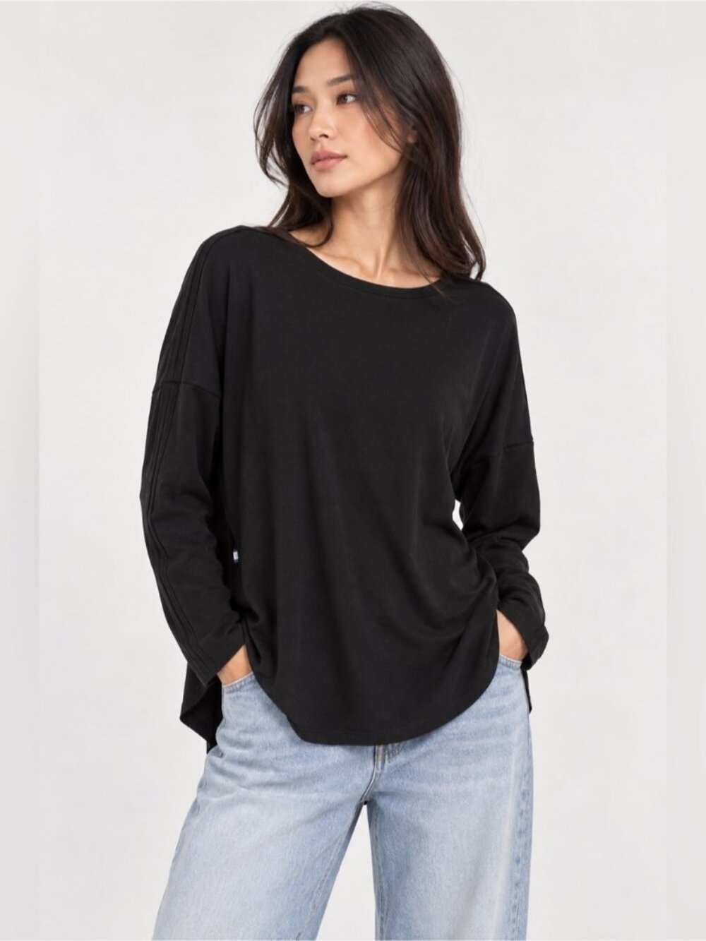 Kit and Ace Black Long Sleeve Top | Size S